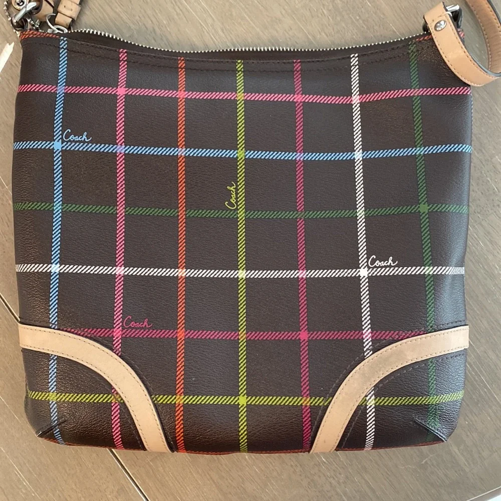 Coach Payton Multicolor Tattersall Crossbody - Picture 3 of 9